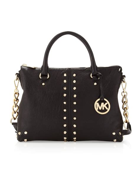 michael kors handbags black|michael kors black studded bag.